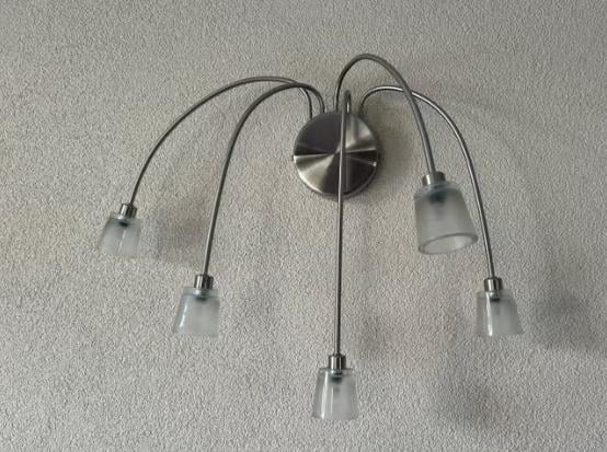 Moderne wandlamp met 5 lichtpunten - Geborsteld staal