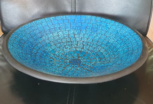 Fruitschaal van glasmozaïk 40 cm