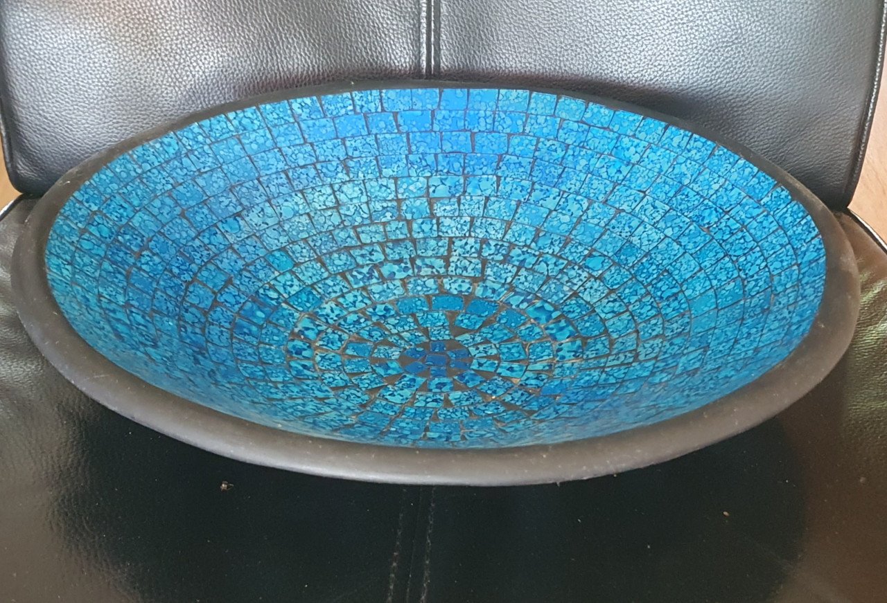 Fruitschaal van glasmozaïk 40 cm