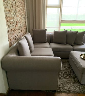 Bankstel hoekbank taupe