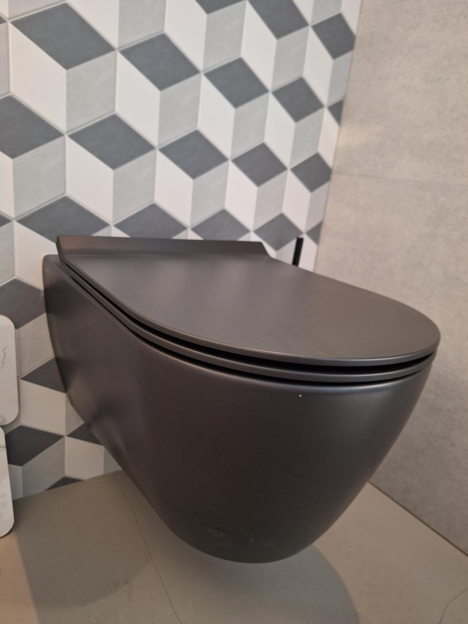 Toiletpot met zitting - mat zwart