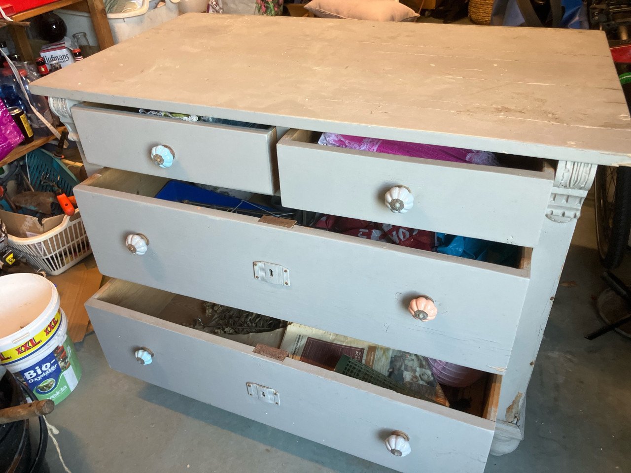 Grenen laden kast