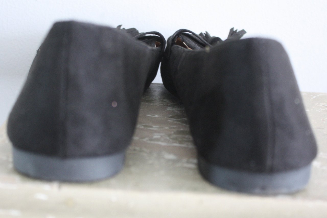 Zwarte suwerde schoenen met klosje maat 40