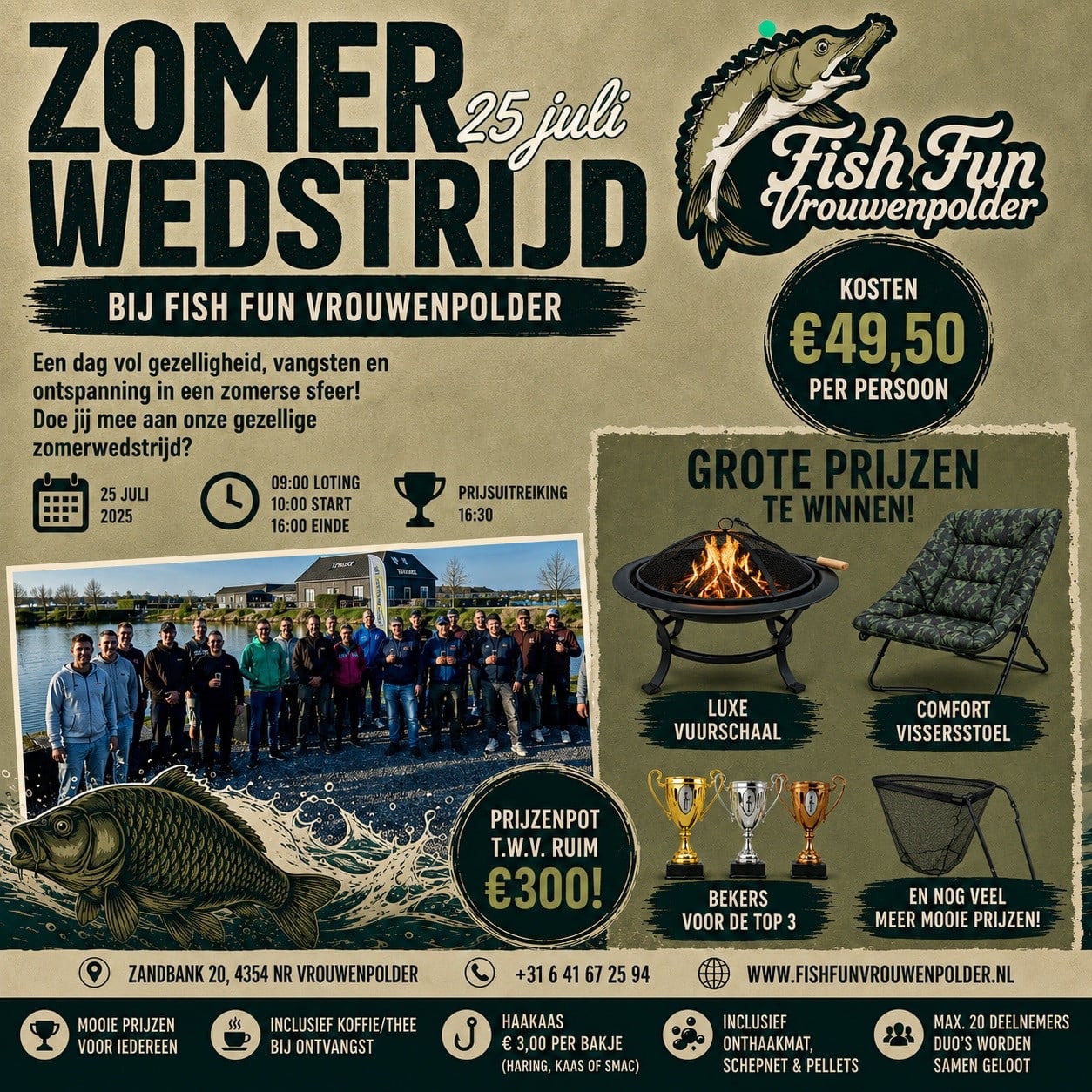 ZOMERWEDSTRIJD BIJ FISH FUN VROUWENPOLDER