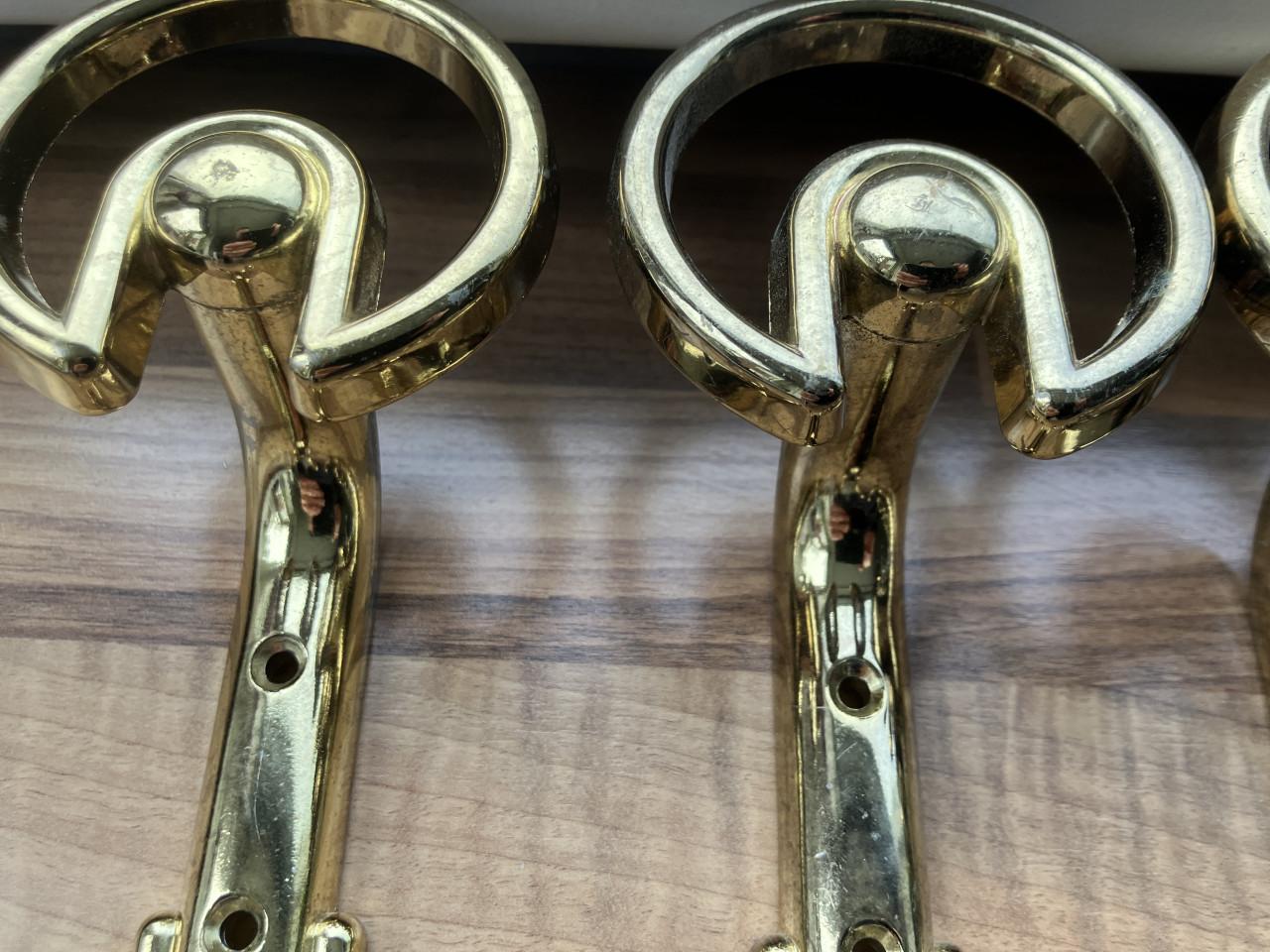 Vintage messing kapstokhaken 7st