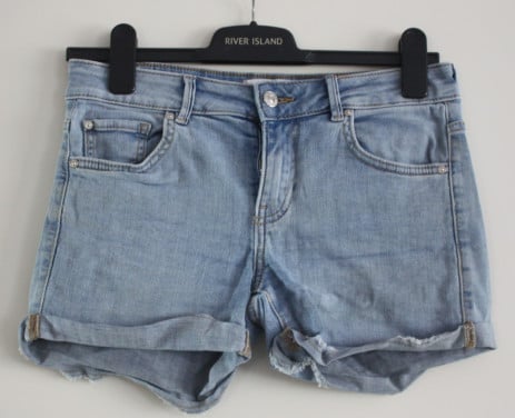 Korte blauwe broek  maat 34