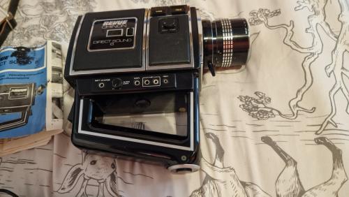 Vintage Revue Chinon Direct Sound 8 filmcamera, compleet met originele koff