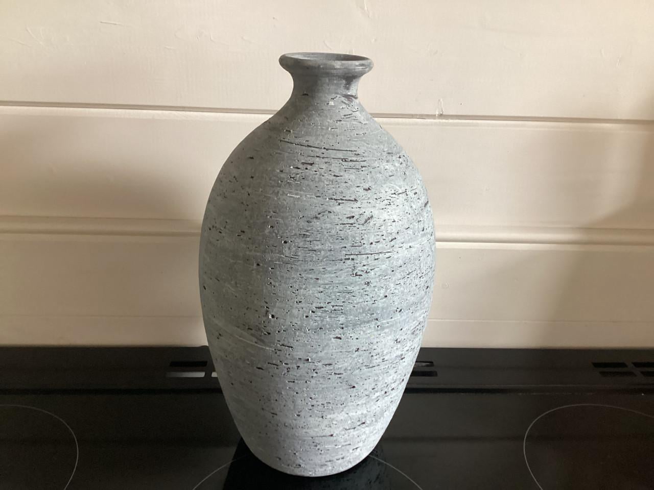 Decoratieve kruik vaas steen grijs