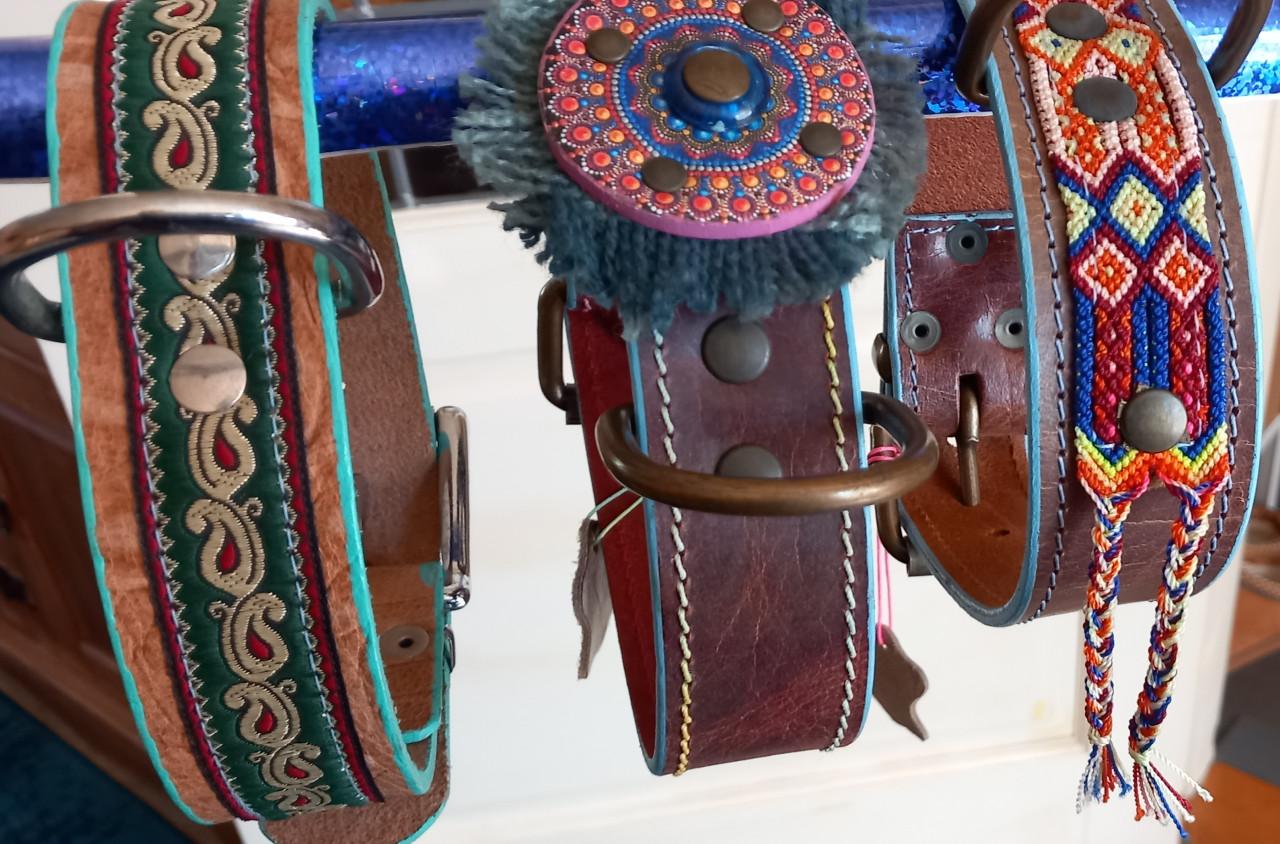 IBIZA LEREN BOHO HONDEN HALSBAND