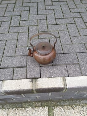 Antieke Koperen Ketel met handvat