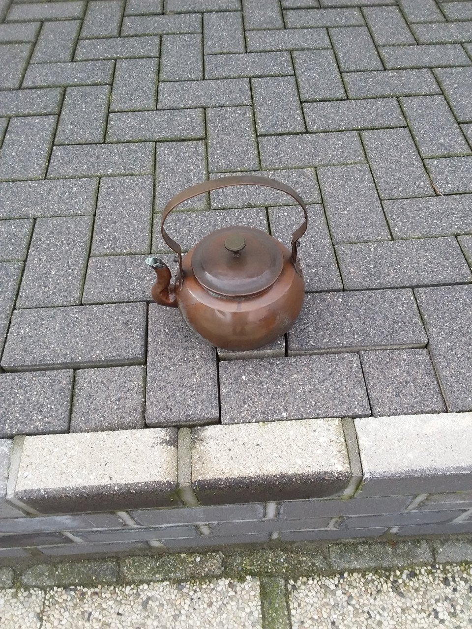 Antieke Koperen Ketel met handvat