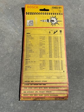 Bosch bougies tabel 1980 / 81