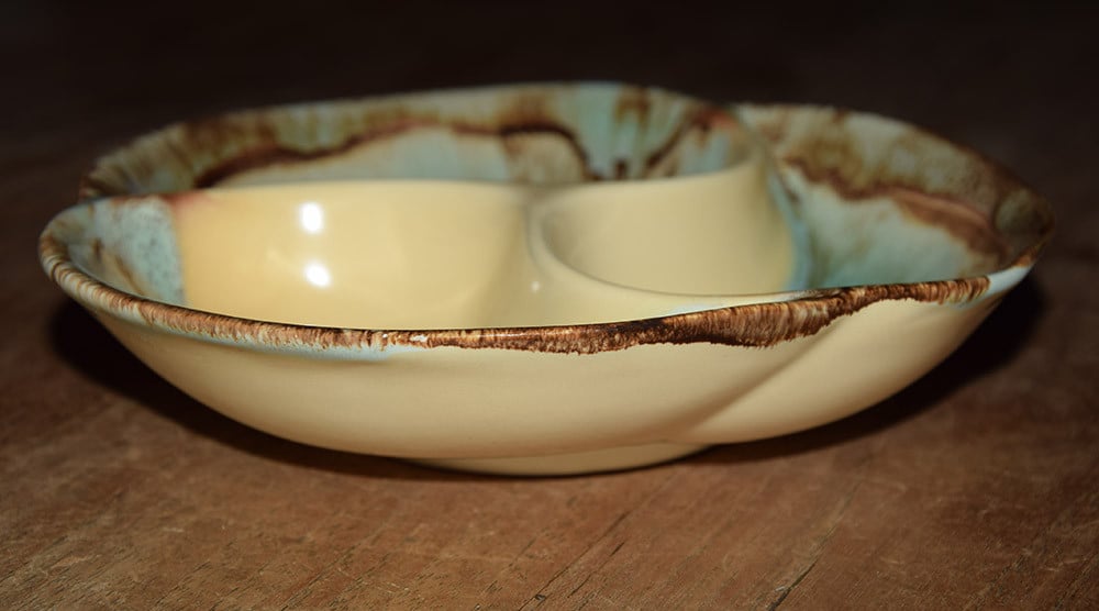 Keramisch art deco schaaltje - Vintage drip glaze