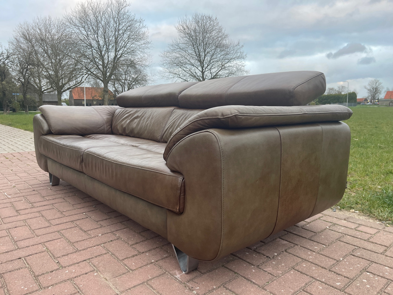 GRATIS LEVERING HEEL NL Henders & Hazel Echt Leer 3 zits Bank