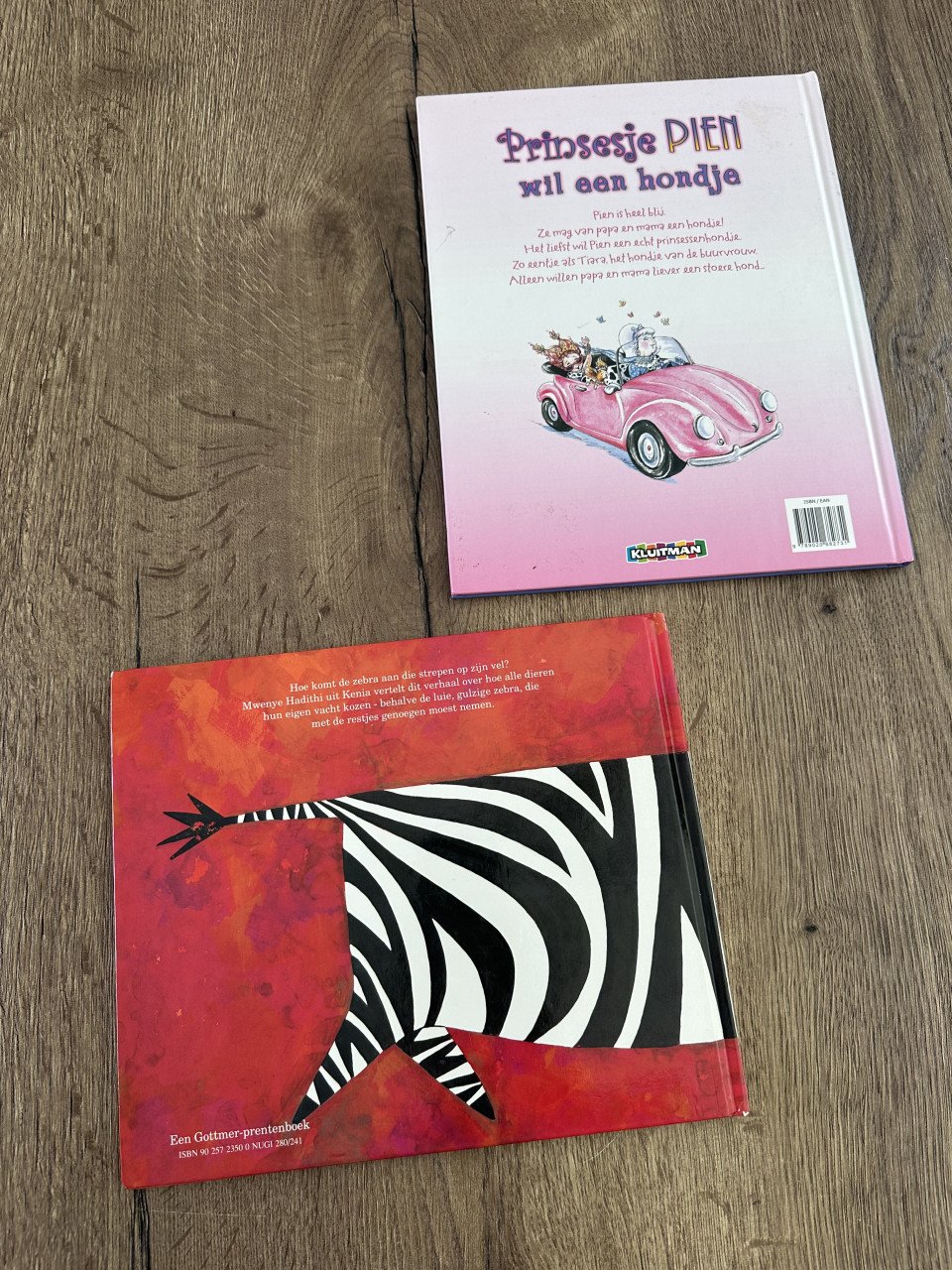 Twee prentenboeken (Prinsesje Pien en de gulzige zebra)