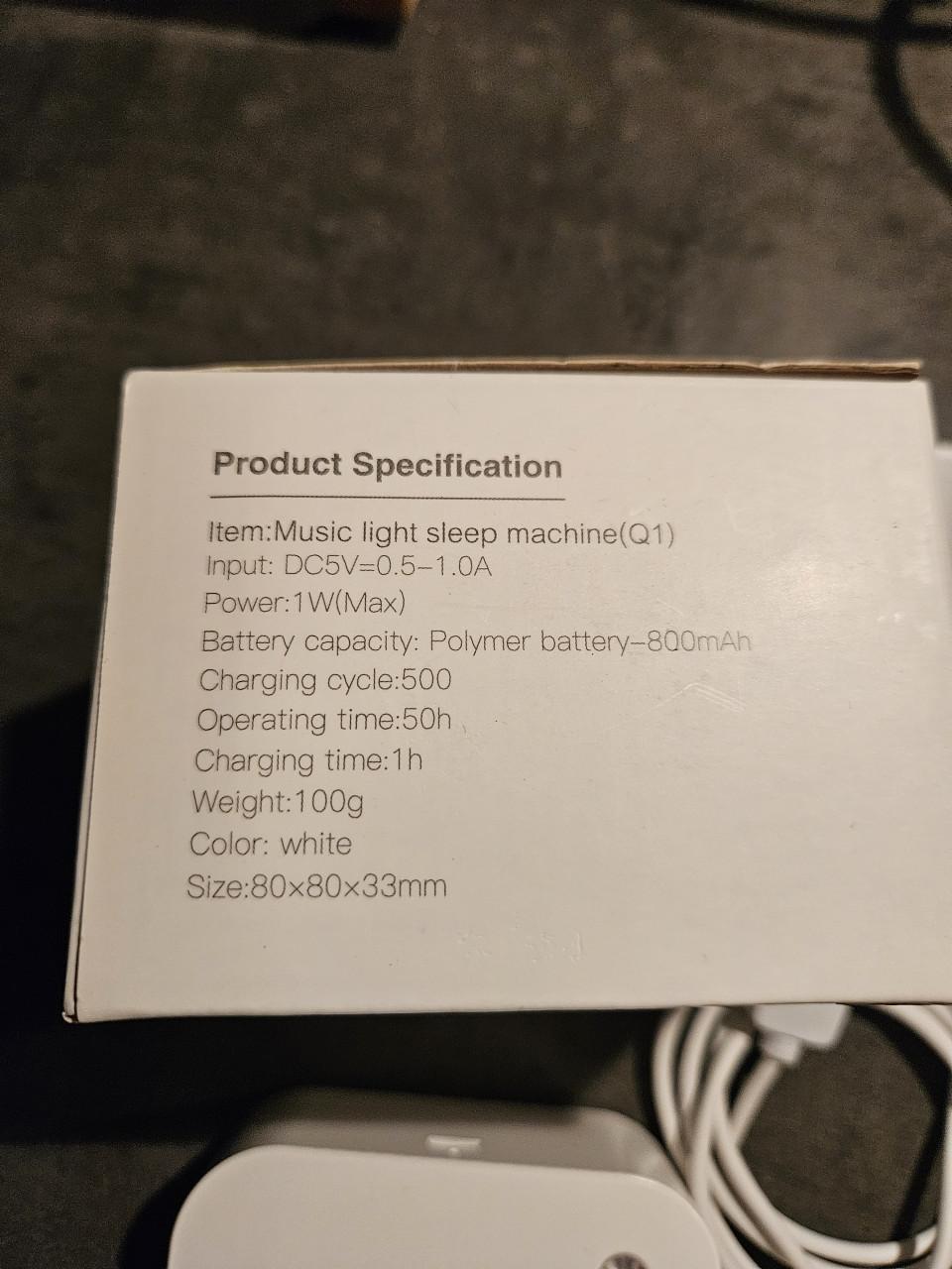 Zgan witte ruis slaapgeluidmachine met 9 rustgevende tonen