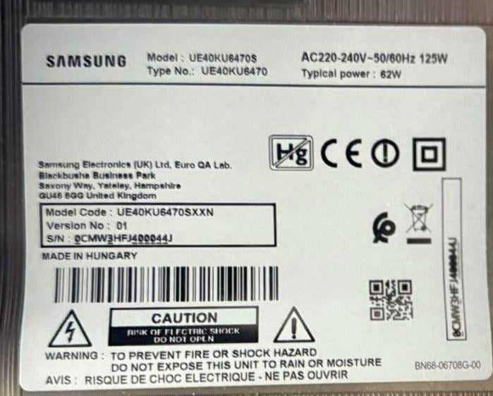 Samsung Smart TV 40" UE40KU6470