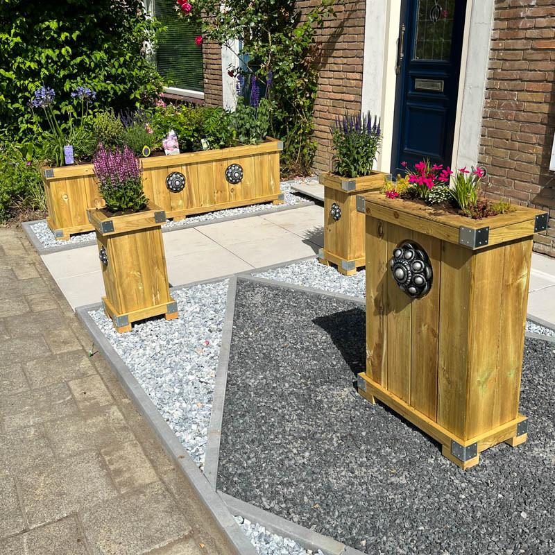 Zeeuwse knop bloembakken projecten ter inspiraties L200 x B48 x H55