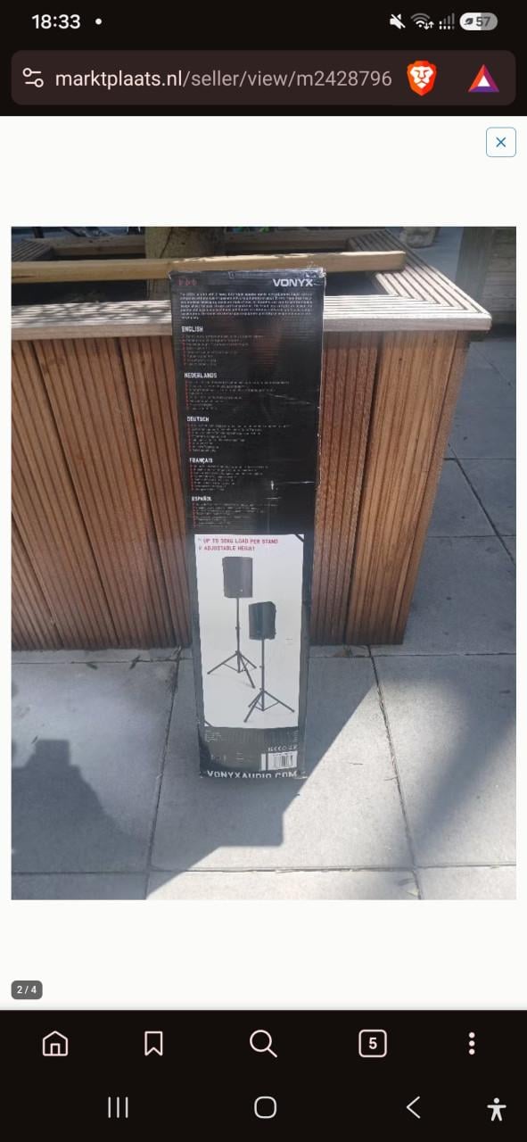 Vonyx LS01K Speaker Stand Set – Nieuw in doos, compleet