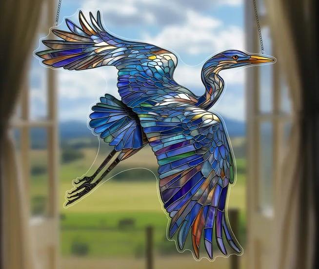 Raamhanger reiger ( kleurrijk + groot )