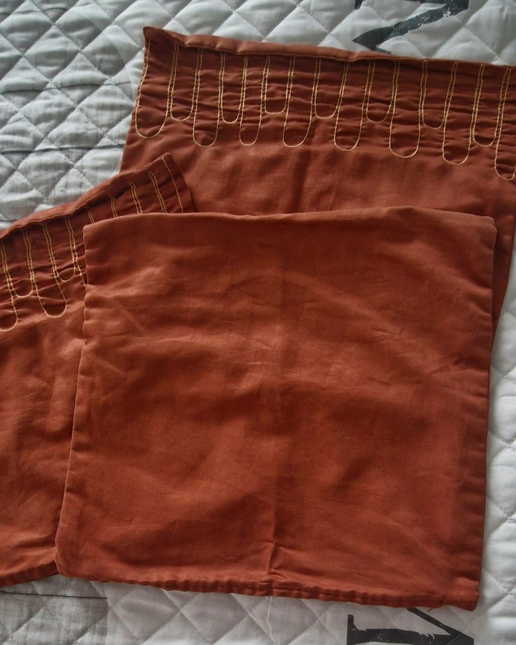 3 mooie terrakleurige kussenhoesjes 45x45 cm