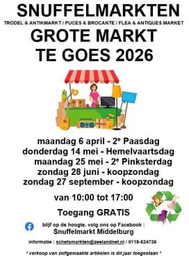 ZONDAG 27 SEPT - SNUFFELMARKT OP DE GROTE MARKT TE GOES 2026