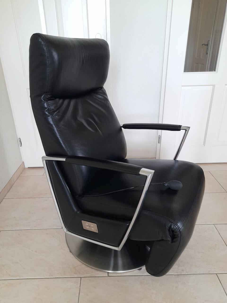 Prominent Elektrisch verstelbare Lederen relax fauteuil (in goede staat)