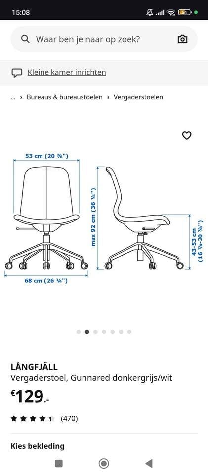 Bureau + stoel  Ikea