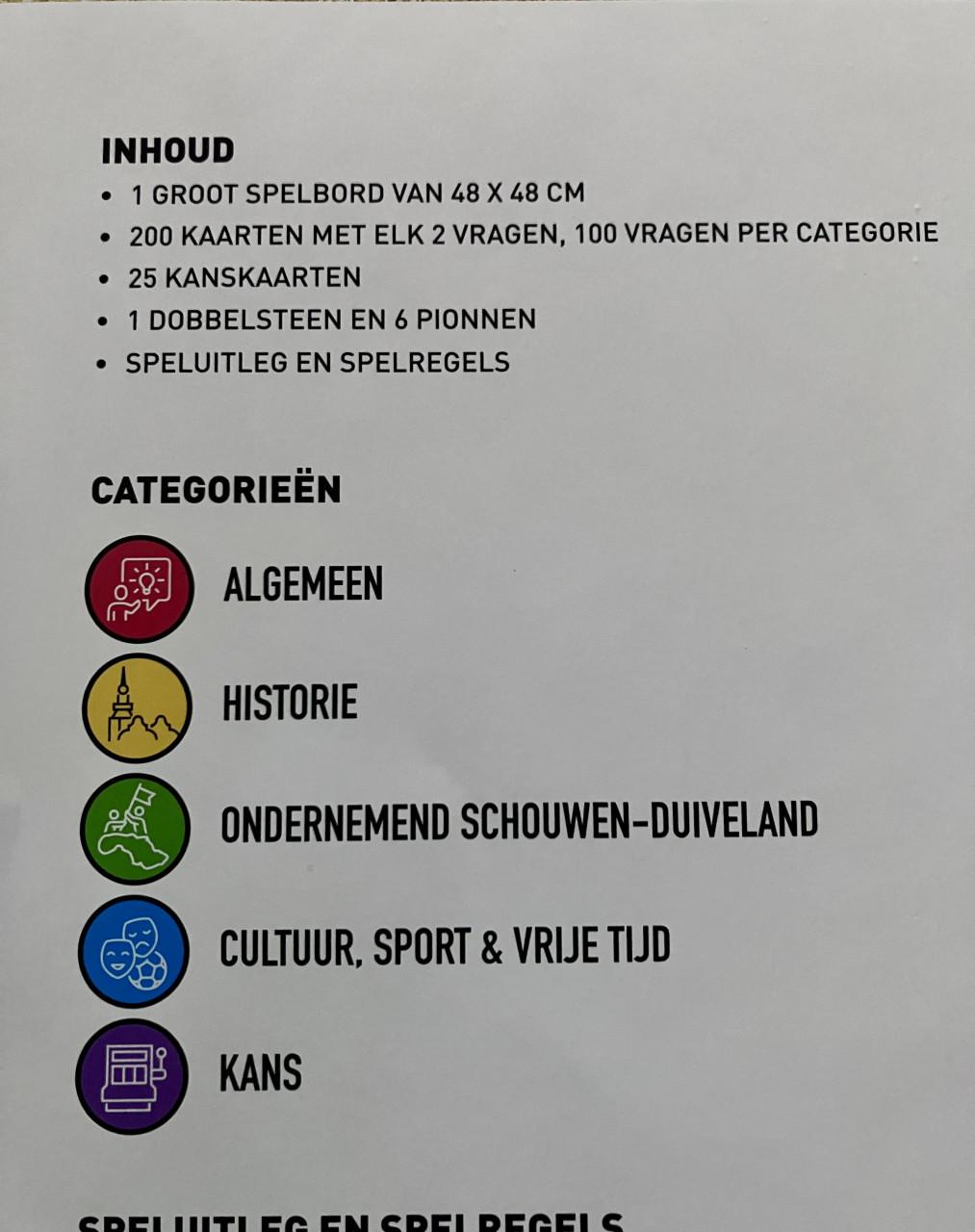 Schouwen-Duiveland quiz bordspel