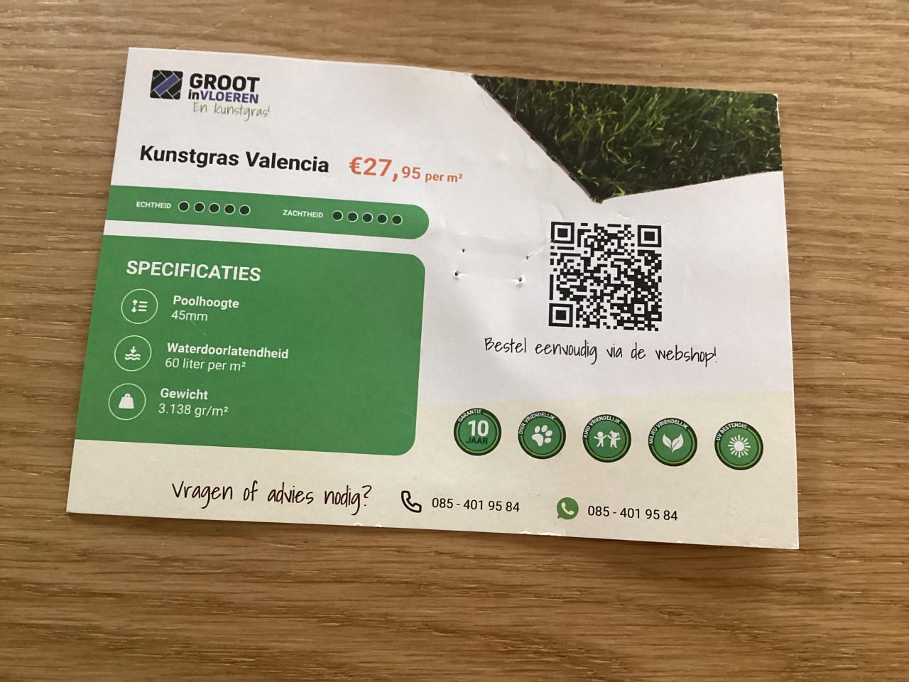 Kunstgras 5 coupons NIEUW