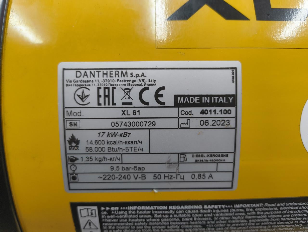 Master XL61 infrarood diesel heater