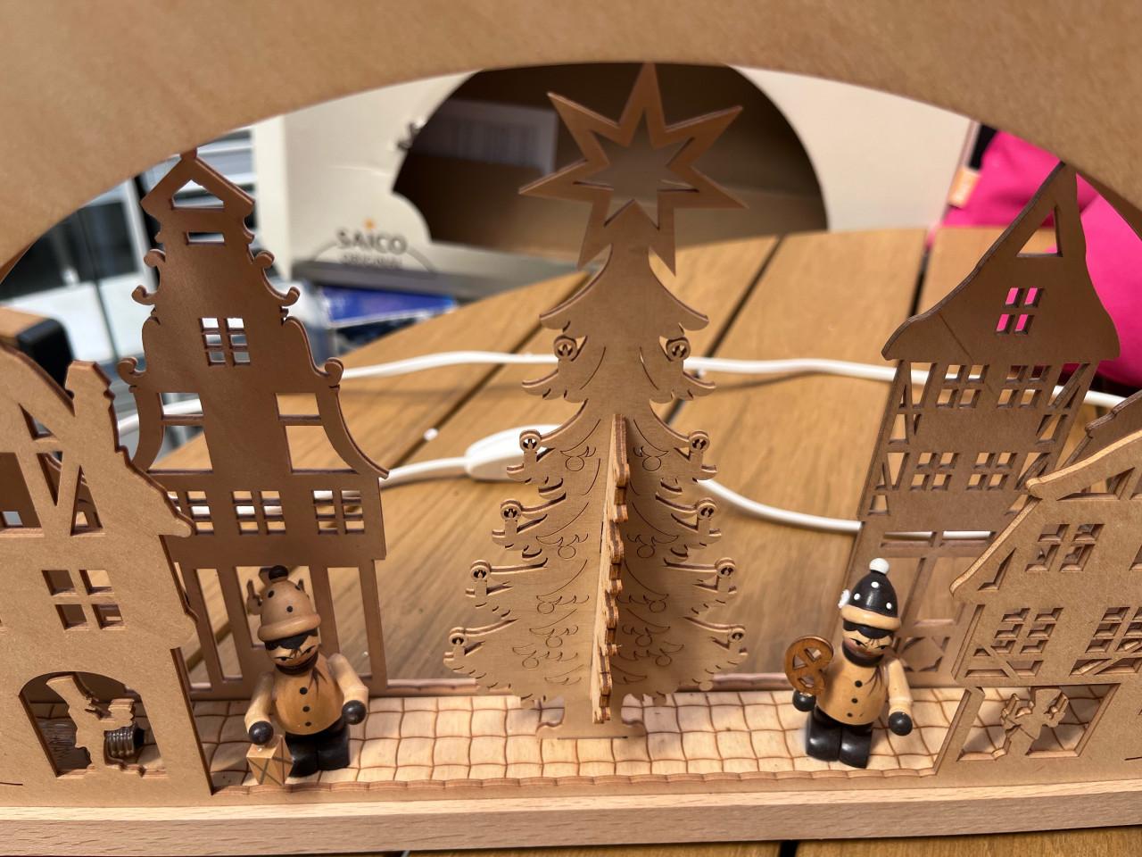 Houten kerst lichtboog SAICO Original