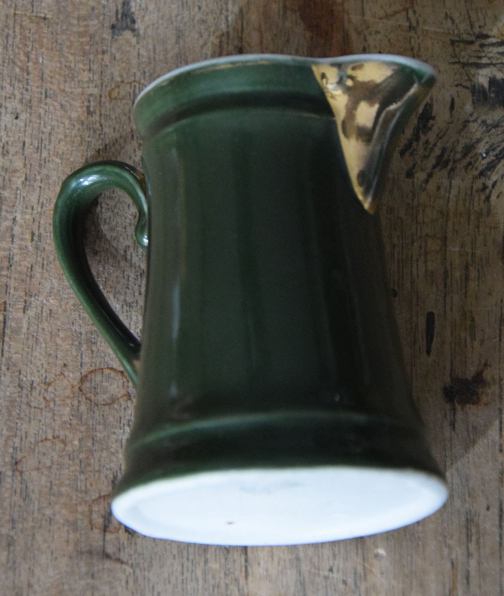 S.P.M Walküre melkkannetje porselein groen / goud