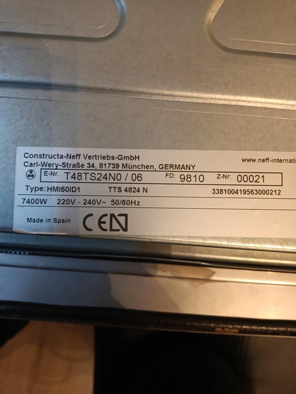 Neff inductie kookplaat