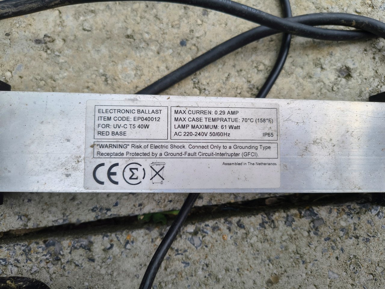 UV filter voor onderdelen