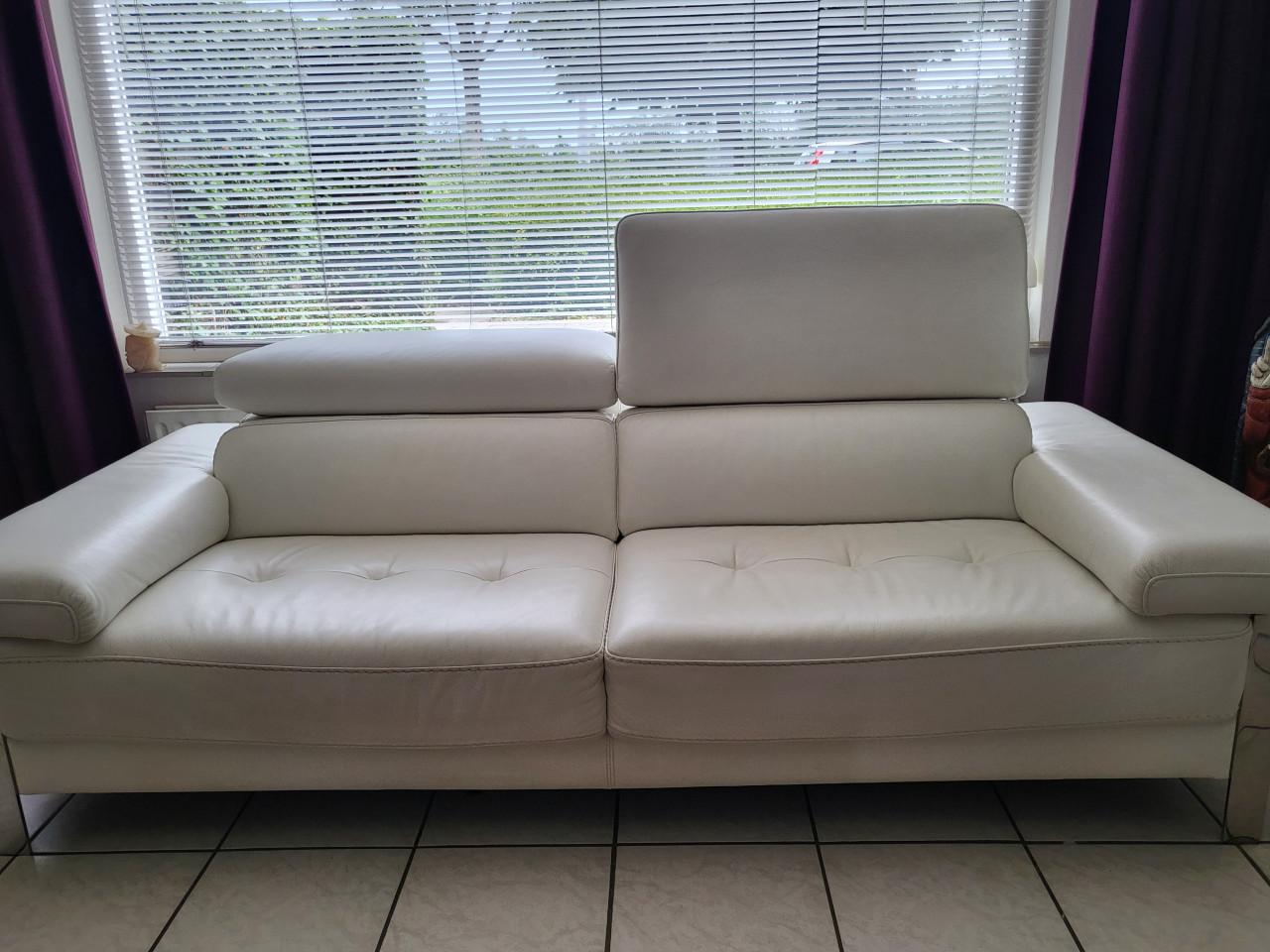 Prachtige wit leren sofa