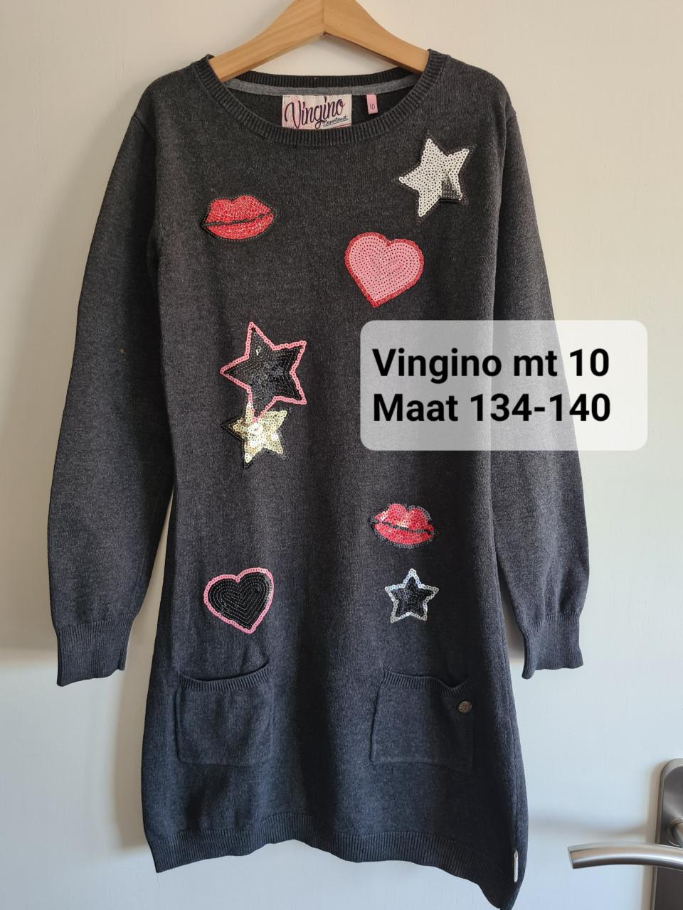 Vingino jurk maat 134-140 met pailletten
