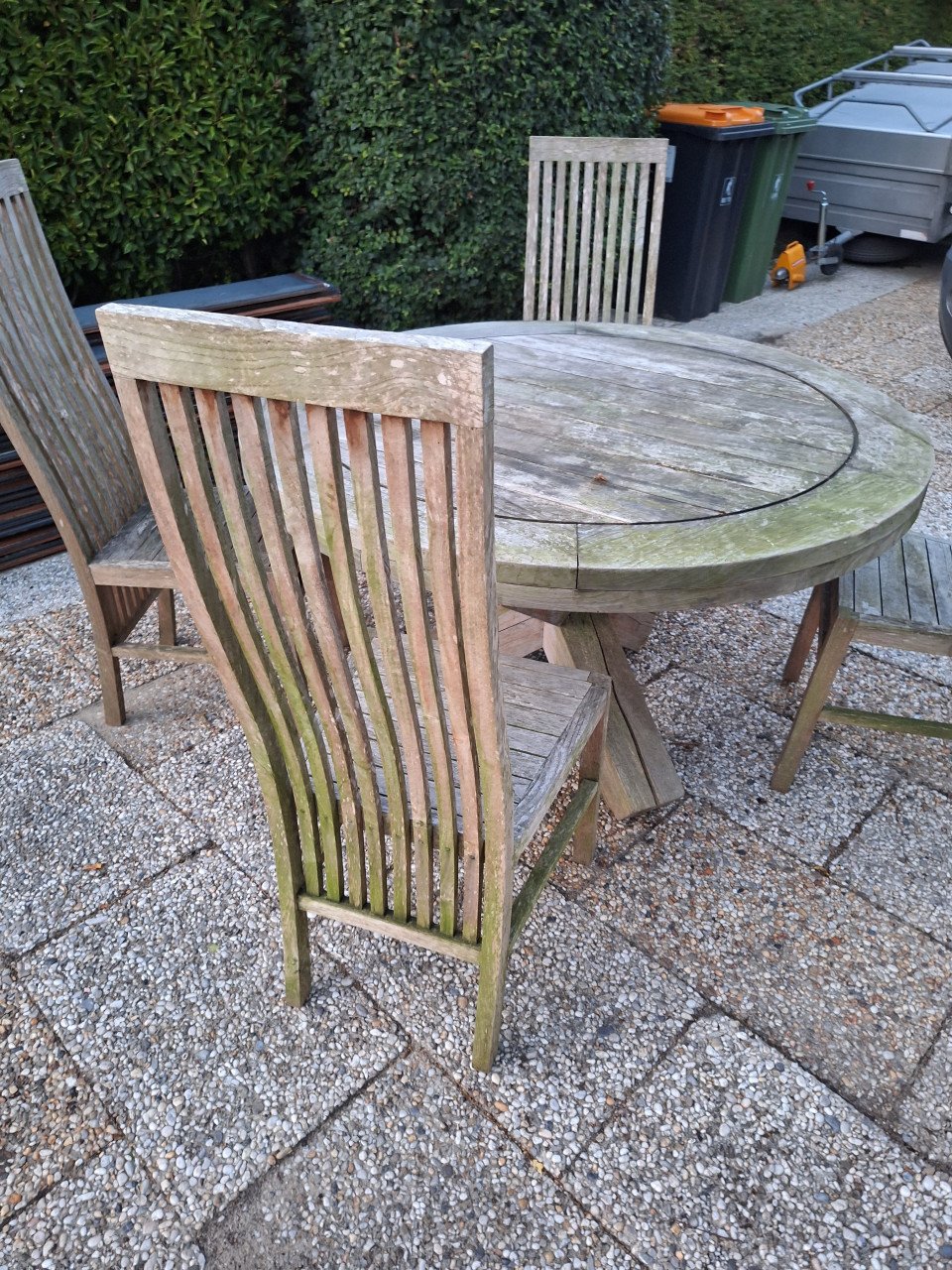 Hardhouten tuinset