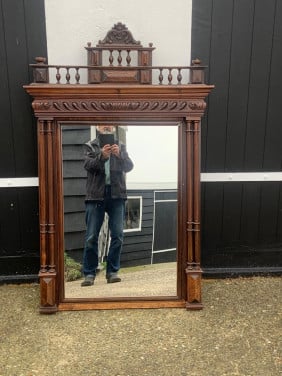 Te koop; antieke spiegel curiosa brocante