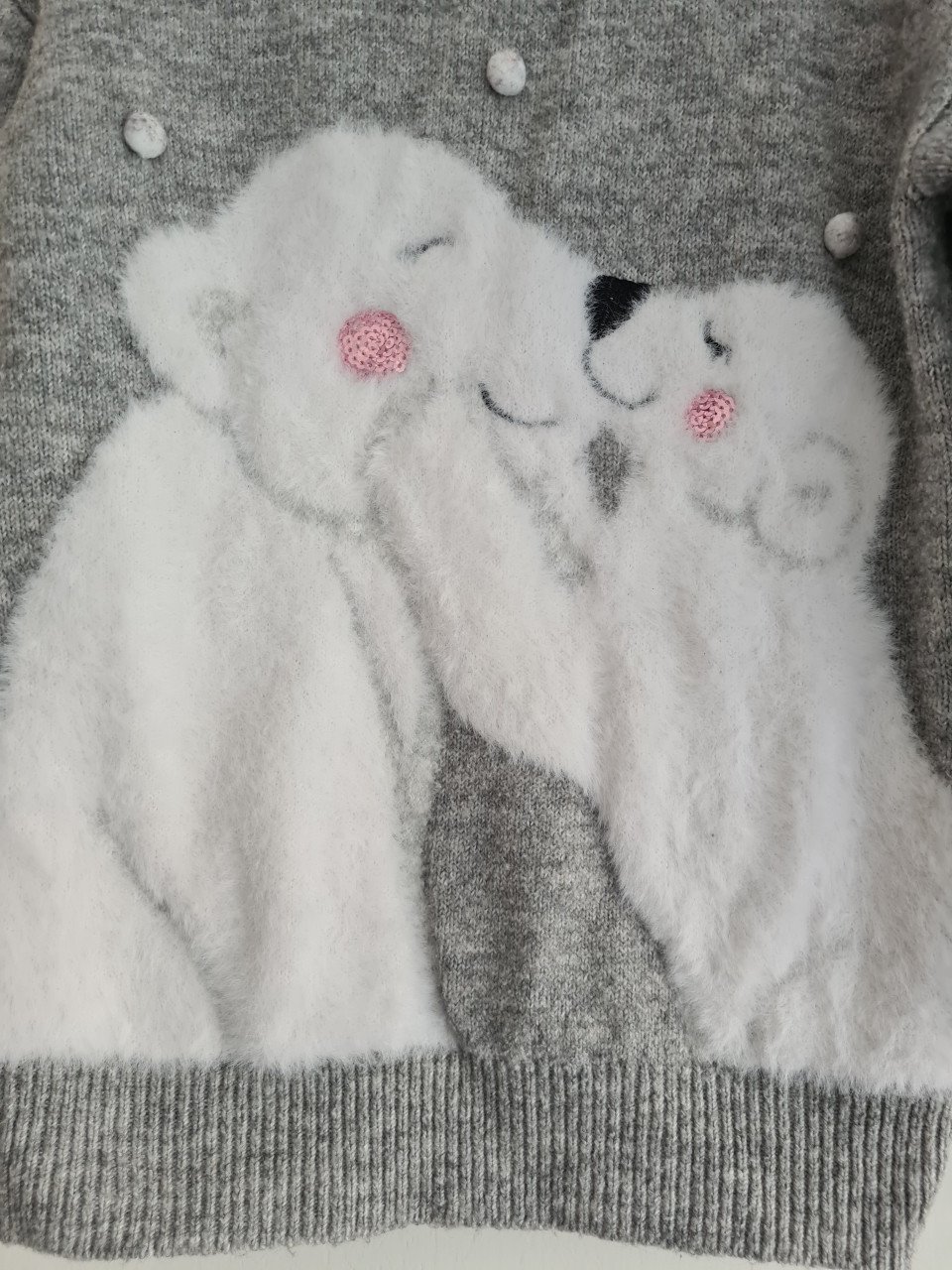 Grijze - witte ijsberen trui van Primark Maat 134