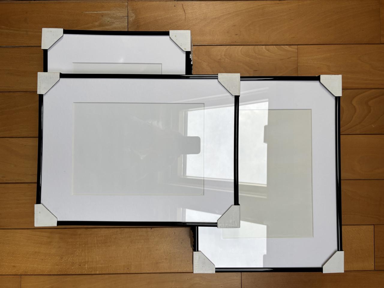 Fotolijsten ( zwart ) met passe-partout ( wit )