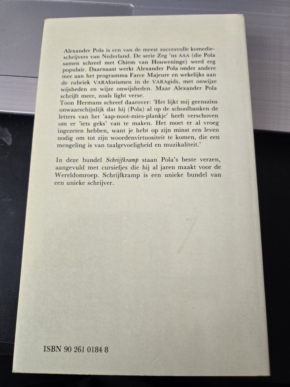 Boekje: Alexander Pola – Schrijfkramp: light verse & cursiefjes 1984