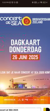 2 donderdag kaartjes Concert at Sea