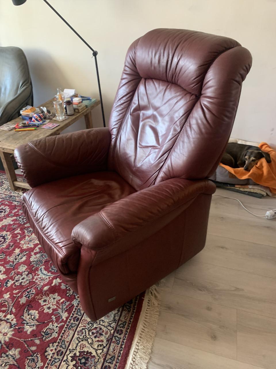 Sta op stoel Bordeau leer