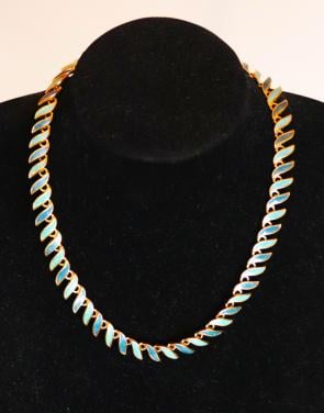 Ketting  met blaadjes in 2 kleuren