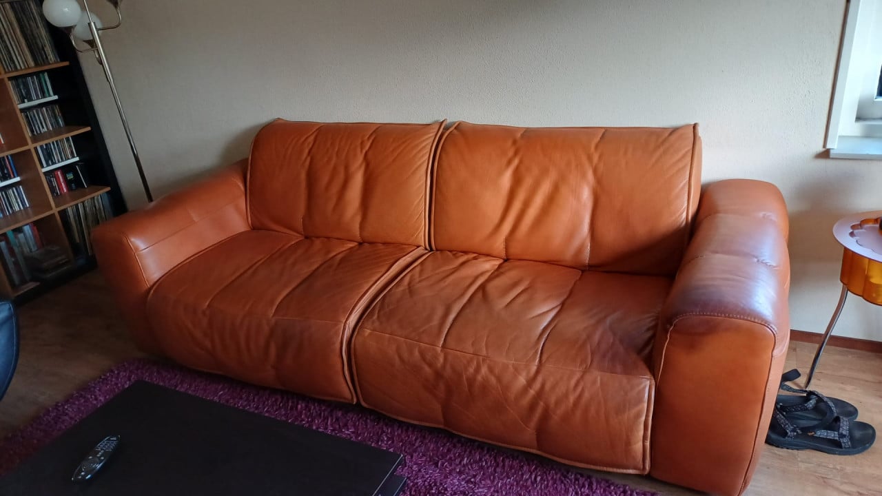 Natuzzi bank 3pers. leder