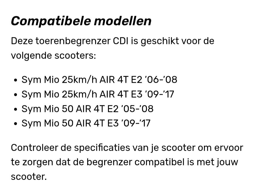 Scooter sym mio cdi met afstandbediening