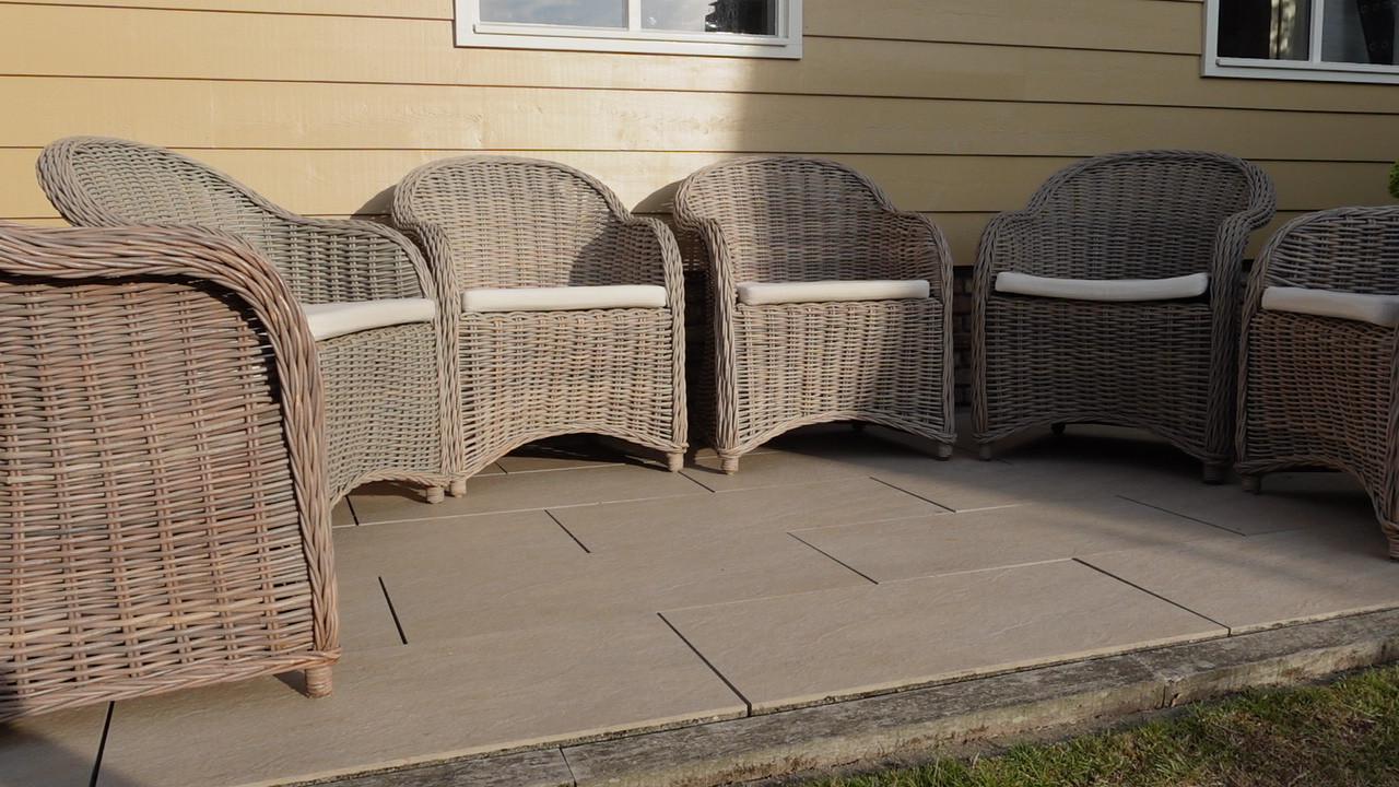 6 rotan stoelen kleur bruin/grijs