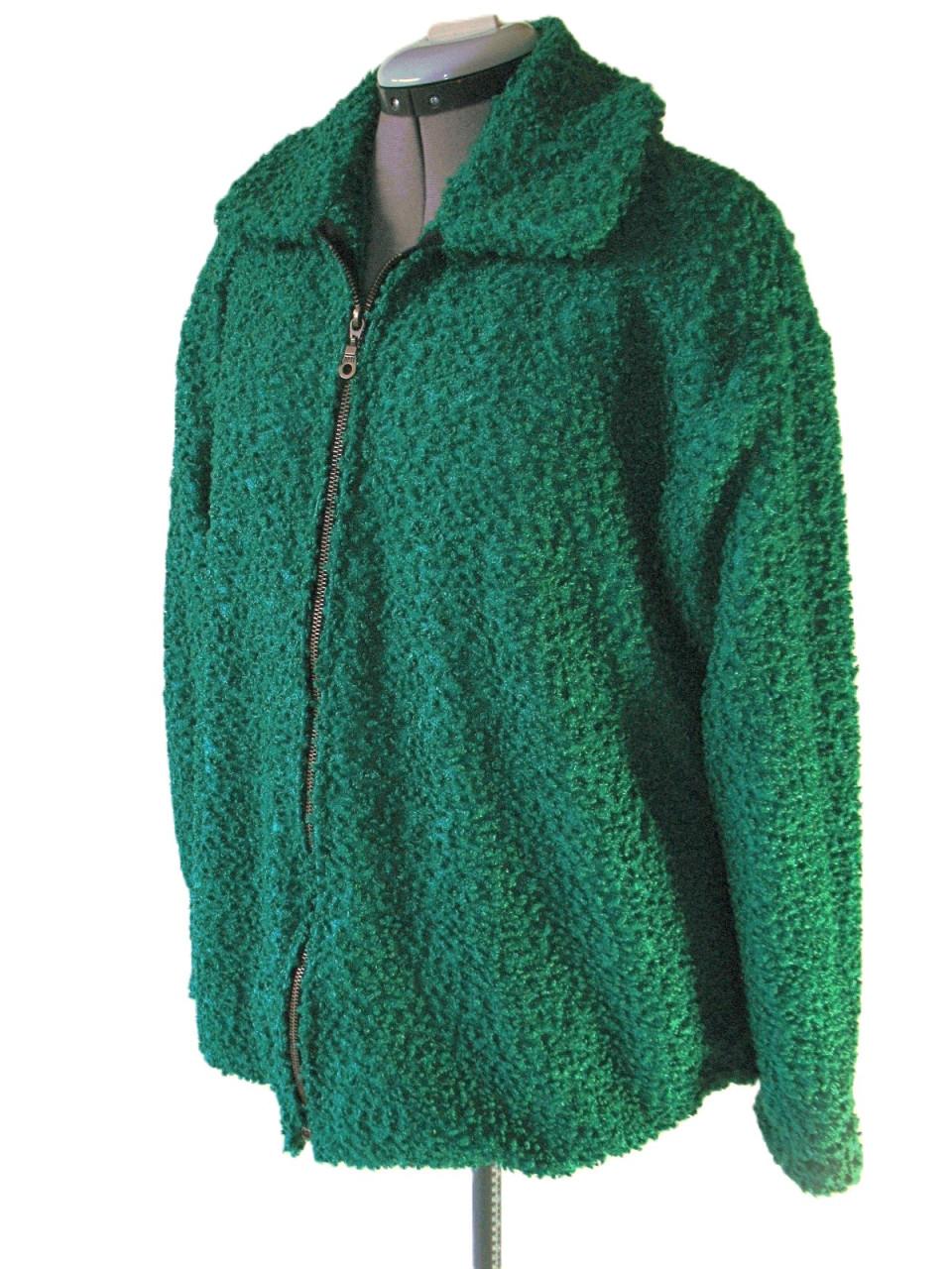TE KOOP:  Gevoerde groene teddy winterjas