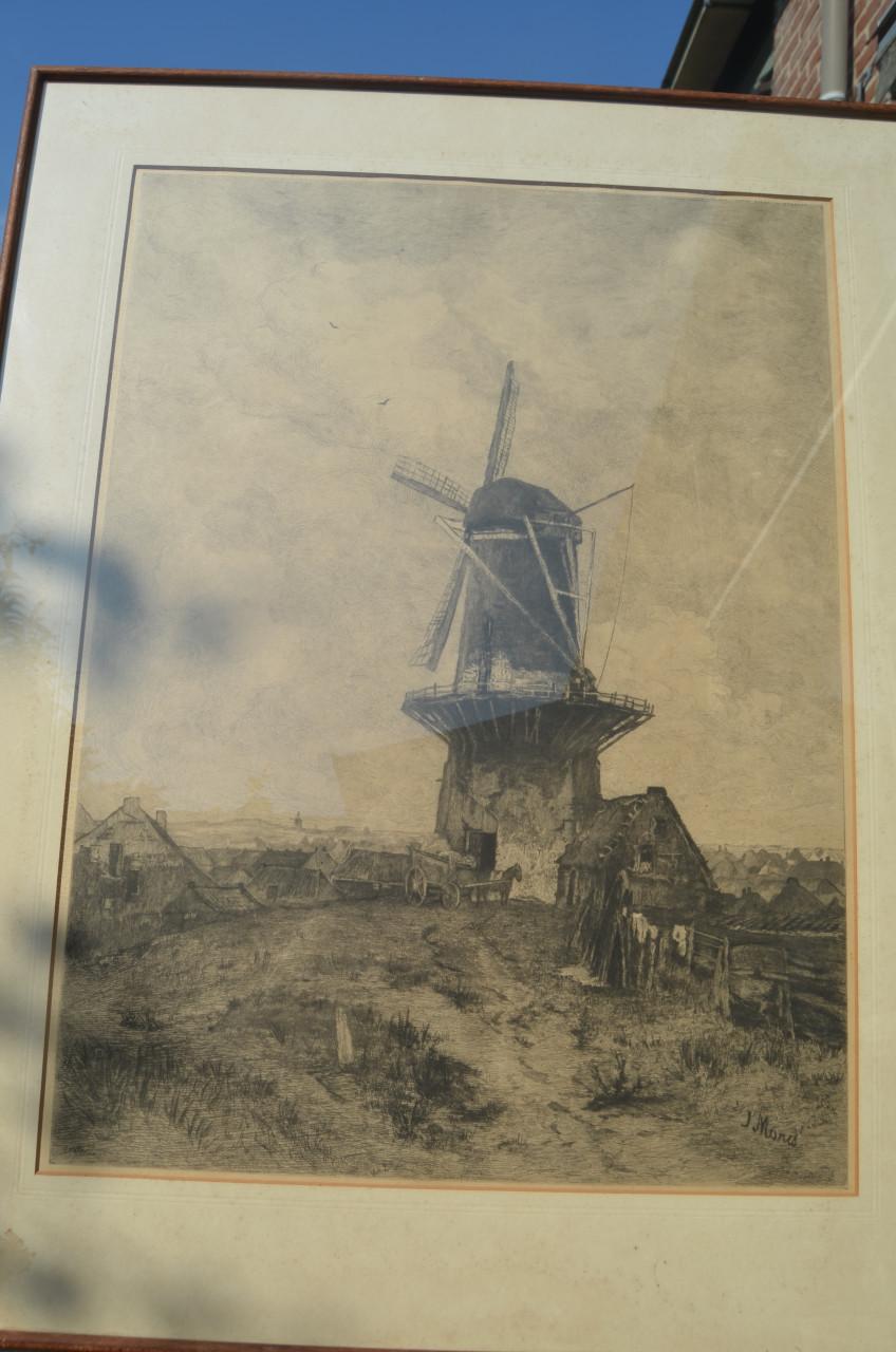 Jakob Maris Frans Buffa 'De Molen' litho (?) begin 20e eeuw